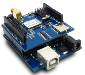 Shield GSM montado sobre Arduino